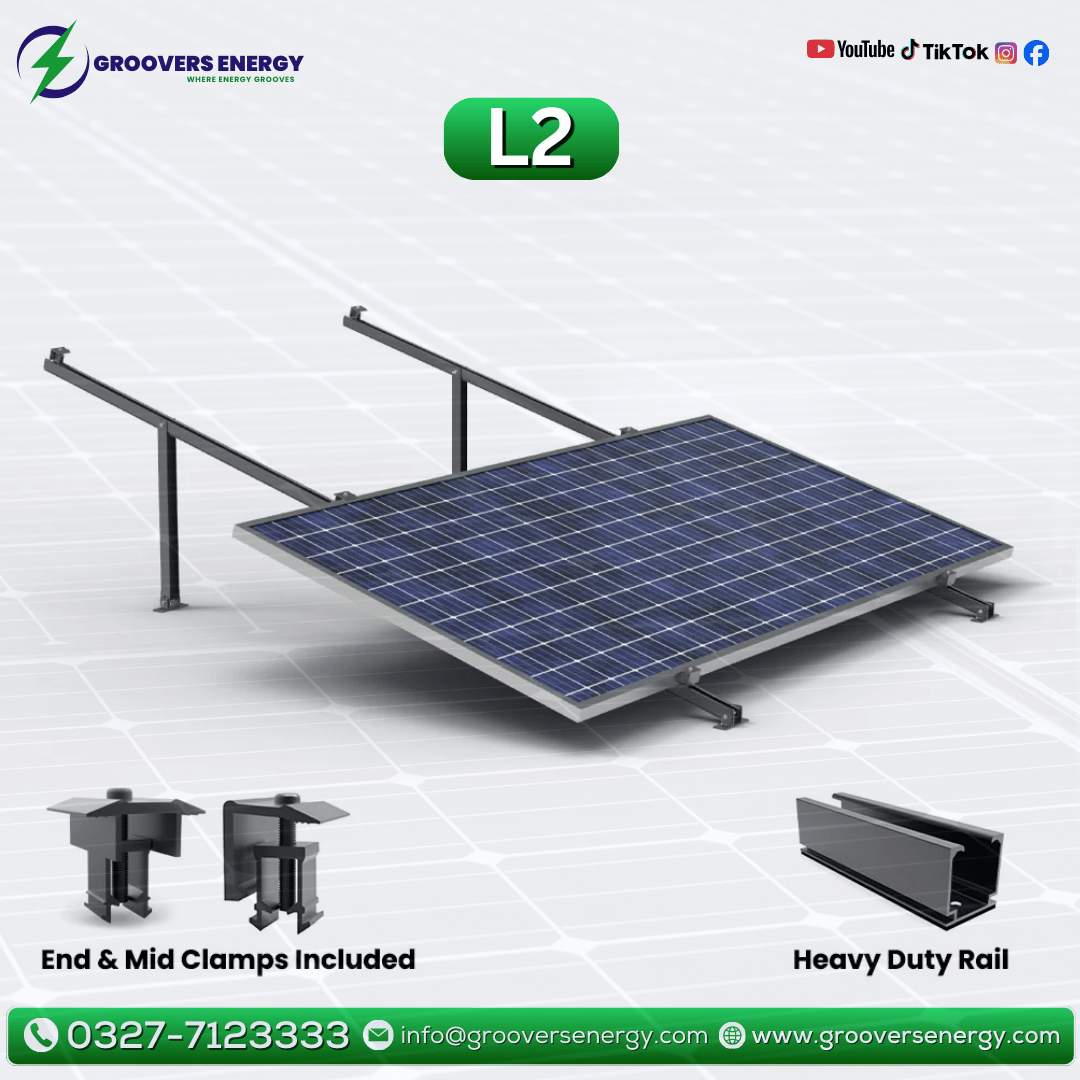 Groovers Aluminium Smith L2 Solar Structure with clamps For two Solar Panel