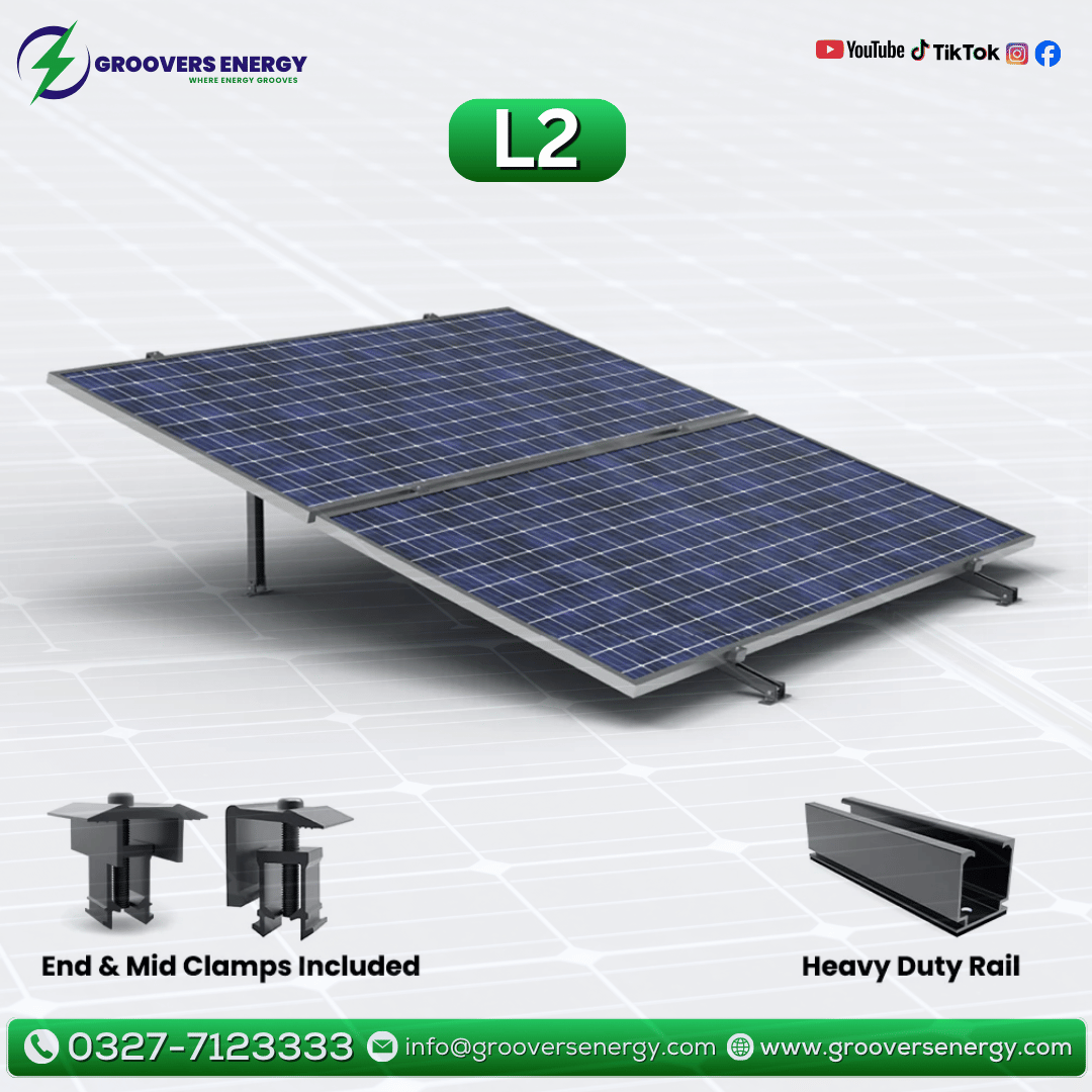 Groovers Aluminium Smith L2 Solar Structure with clamps For two Solar Panel